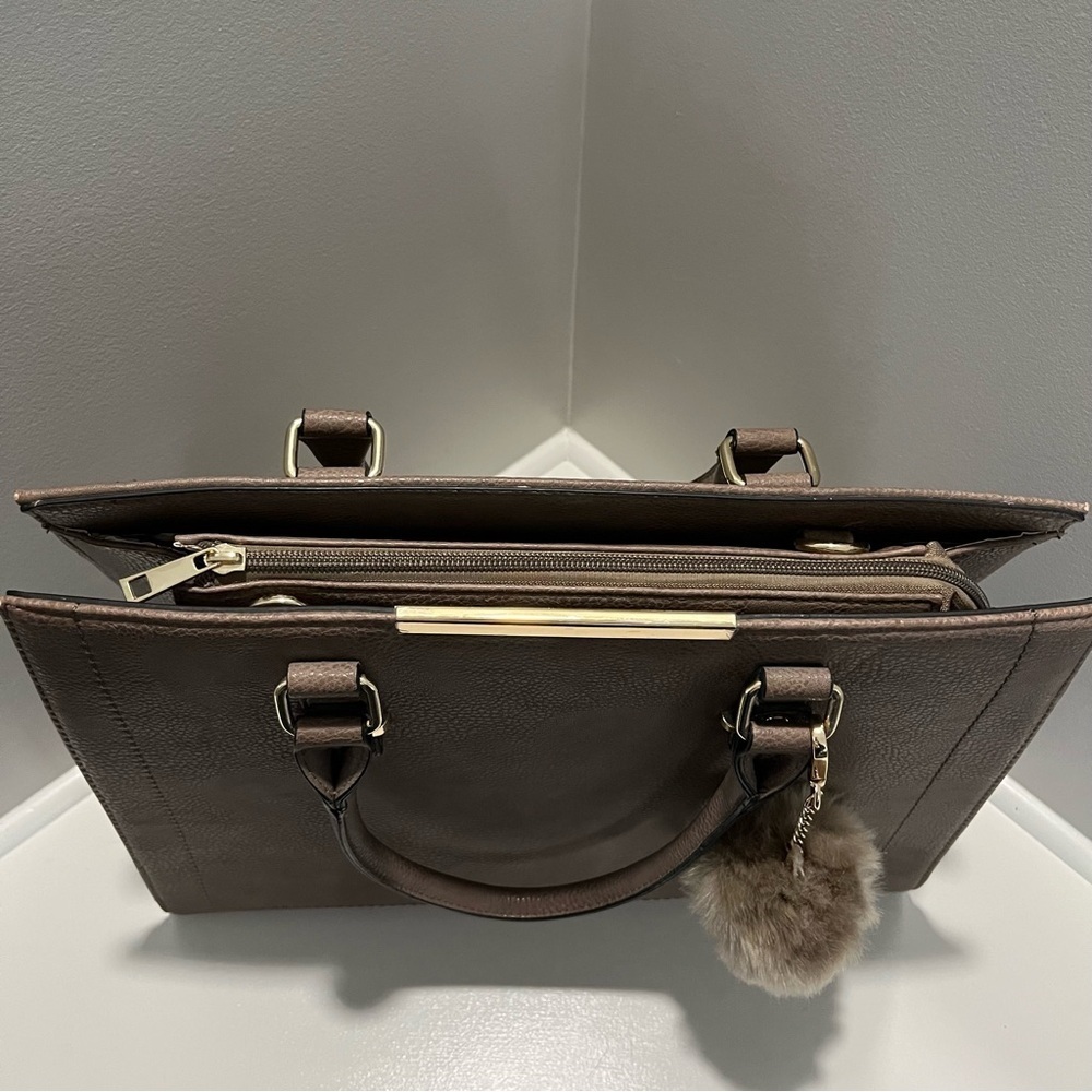 Call It Spring Top Handle Tote with Crossbody Strap Vegan Leather Taupe - Picture 12 of 17